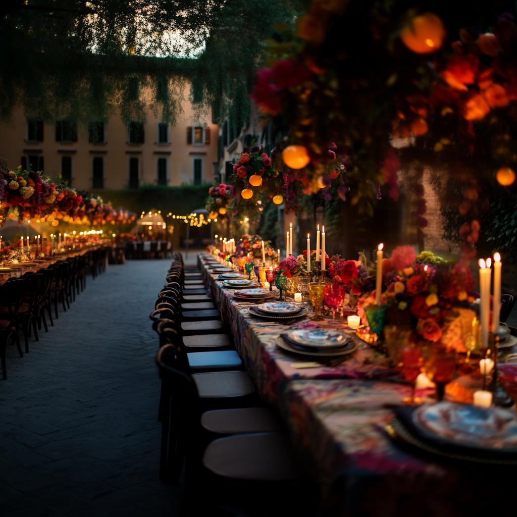 Tuscany wedding dinner setting - Verena Krenn Events